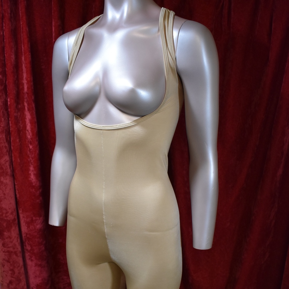 Nude Open-Bust Mid-Thigh Bodysuit Shapewear